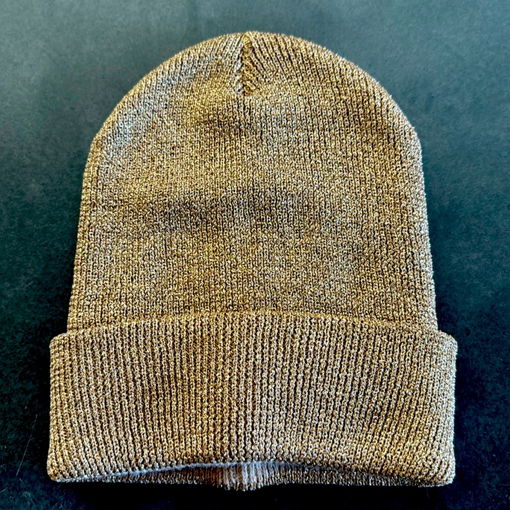 Anthropologie Gold Sparkly Beanie